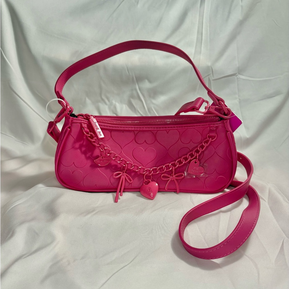Betsey Johnson Baguette with Bow Charm- Fushia NWT